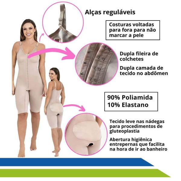 Imagem de Kit Pós-Cirúrgico para Lipoaspiração e Procedimentos nos Glúteos com Cinta e Kit Placas Rígidas- Cor Bege- New Form 