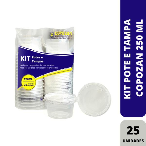 Imagem de Kit Pote 250Ml Pp Copozan Pc Com 25