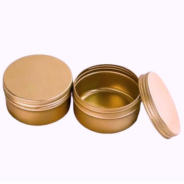 Imagem de Kit Pote Lata de Alumínio Multiuso - Bronze - Vela, Creme, Cosméticos e Armazenamento Diverso (100g)