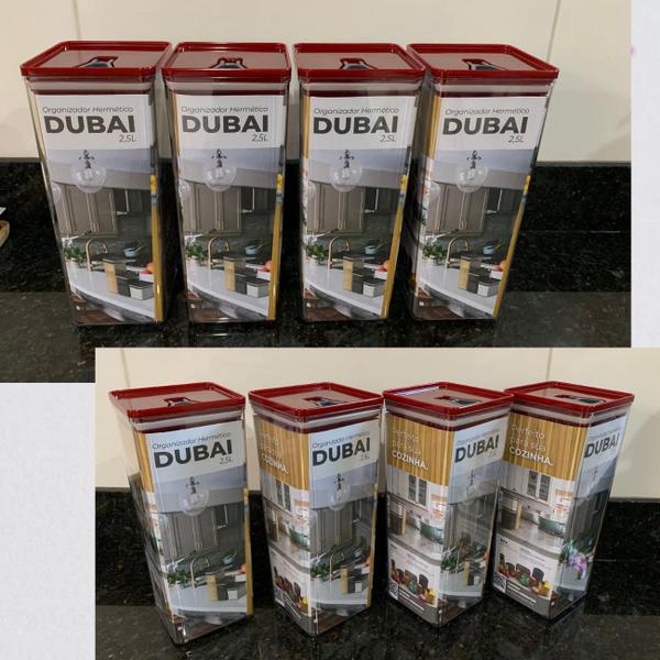 Kit Pote Mantimento Hermético 4 Peças de 2,5L Organizador Cozinha Dispensa Acrílico Tampa Trava Quadrado Multiuso - UNITERMI Imagem de Kit Pote Mantimento Hermético 4 Peças de 2,5L Organizador Cozinha Dispensa Acrílico Tampa Trava Quadrado Multiuso