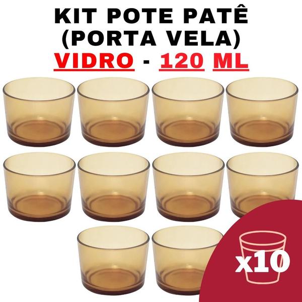 Imagem de kit Potes de Vidro Patê  120ml Dourado Sem Tampa