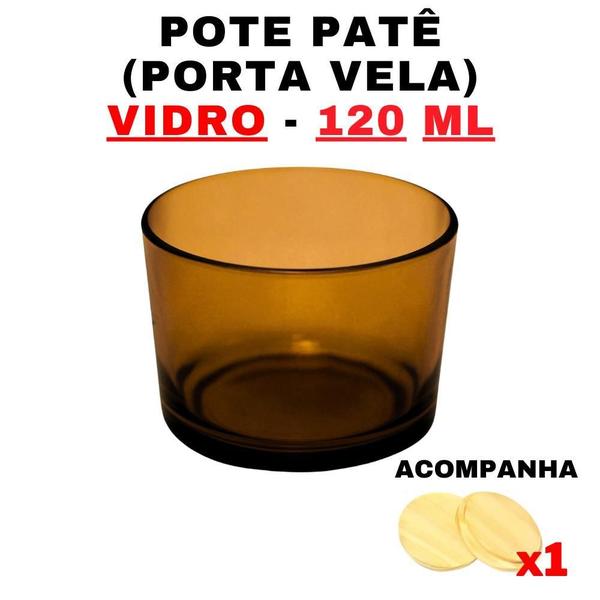 Imagem de Kit Potes De Vidro Patê Ambar C/Tampa 120Ml