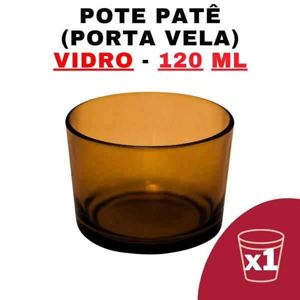 Imagem de Kit Potes De Vidro Patê Ambar Translúcido S/ Tampa 120Ml