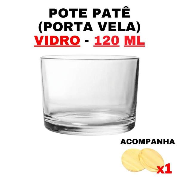 Imagem de Kit Potes de Vidro Patê c/ Tampa 120ml 