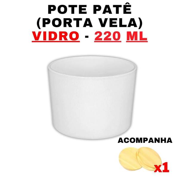 Imagem de Kit Potes De Vidro Patê Jateado Branco C/Tampa 220Ml