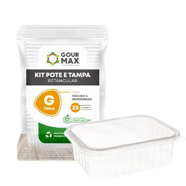 Imagem de Kit Potes Descartáveis Marmita Freezer Microondas 750ml 24un