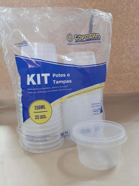 Imagem de Kit Potes e Tampas 250 ml pct c/25 und