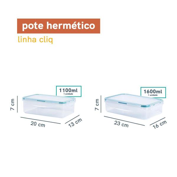 Imagem de Kit Potes Herm De Plástico 4/2,3/2/1,6/1,1 Litros 5Pçs Oikos