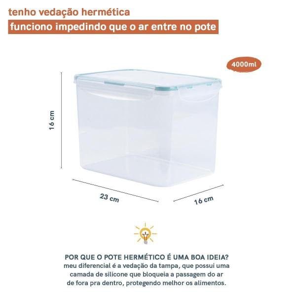 Imagem de Kit Potes Herméticos De Plástico 1600/2300/4000Ml - 3Pçs