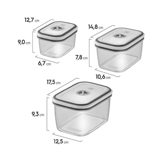 Imagem de Kit Potes Herméticos Electrolux Cinza - 8 Unidades