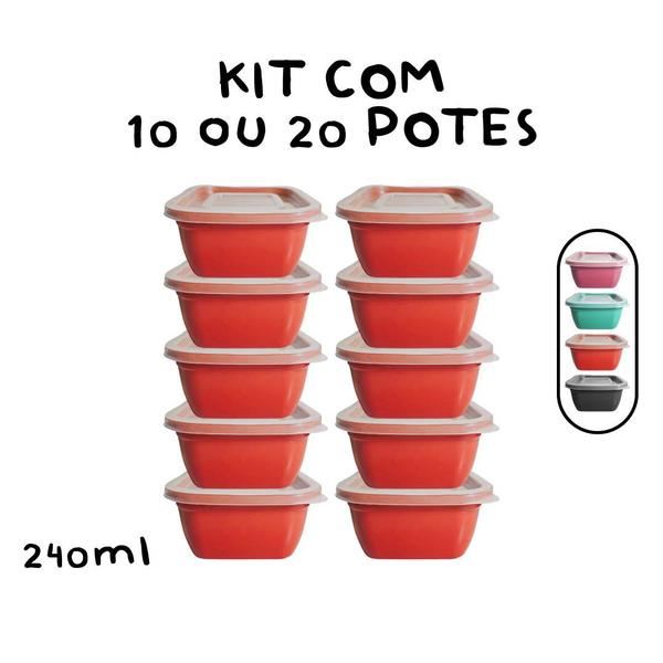 Imagem de Kit Potinho Pequeno de Plástico Vasilha Papinha de Bebê Gelatina 240ml