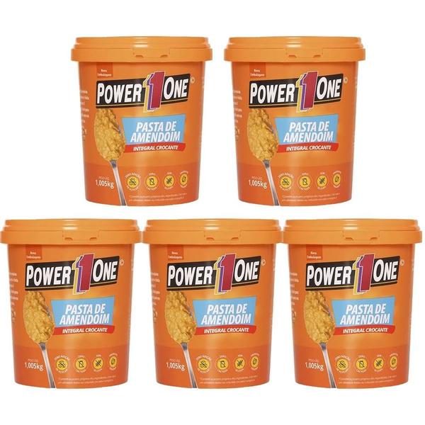 Imagem de KIT Power One Pasta De Amendoim 1KG Crocante C/5