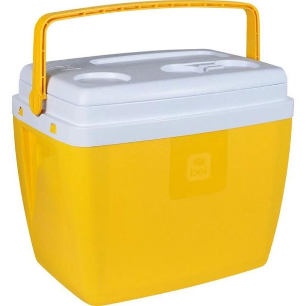 Imagem de Kit Praia Amarelo Cooler 36l + Guarda Sol 1,60 M + 2 Cadeiras Altas  Bel 