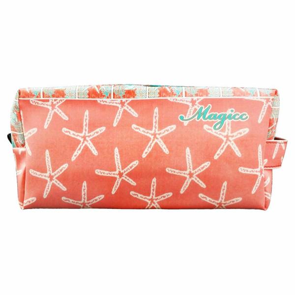 Imagem de Kit Praia Feminino Estrela-do-Mar Salmão com Bolsa, Necessaire e Chinelo, Magicc