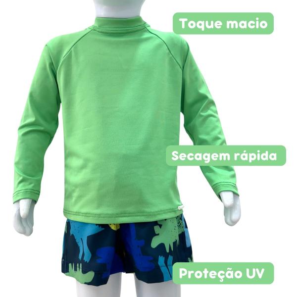 Imagem de Kit Praia Menino Blusa Proteção Uv+ Sunga + Bermuda Infantil