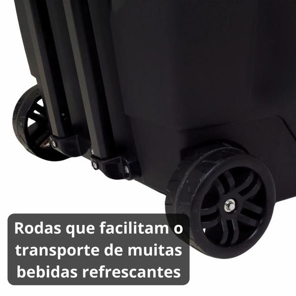 Imagem de Kit Praia / Pesca Caixa Termica 42 L Rodas e Alca + Cadeira 4 Posicoes Aluminio  Mor 