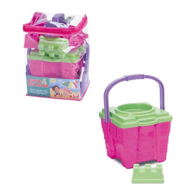 Imagem de Kit Praia Rosa Infantil Meninas Verão Brinquedo c/ 9 Peças