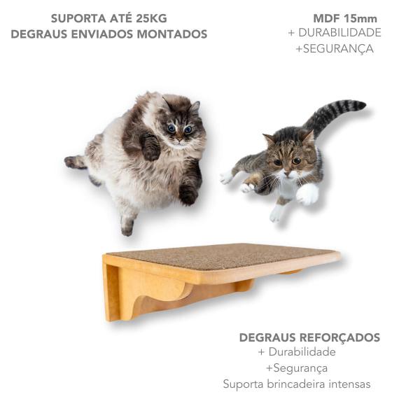 Imagem de Kit Prateleira Para Gatos Tamanho G 4peças com Carpete