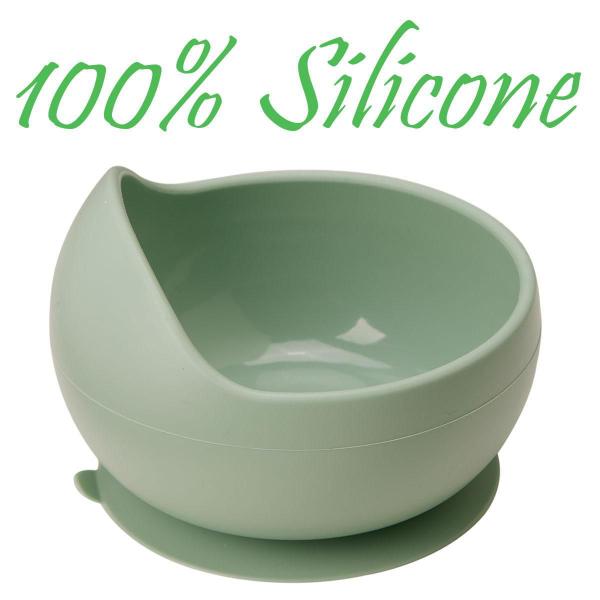 Imagem de Kit Pratinho Bowl Babador E Talher Silicone Buba - Verde