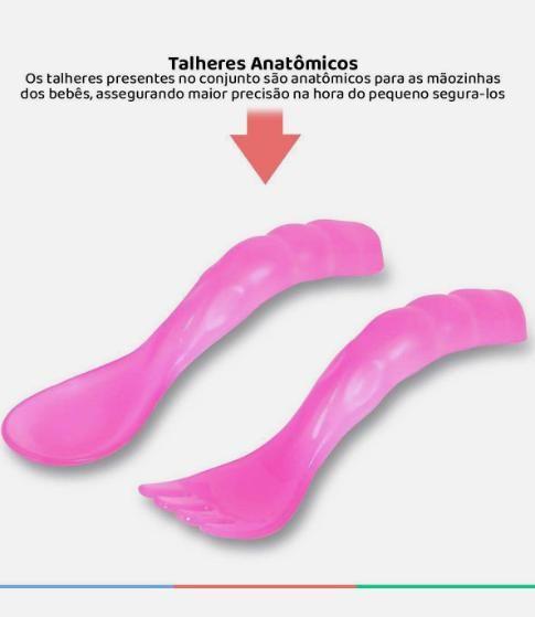 Kit Prato Bowl C/ Ventosa E Talheres Rosa - Baby Go Imagem de Kit Prato Bowl C/ Ventosa E Talheres Rosa - Baby Go