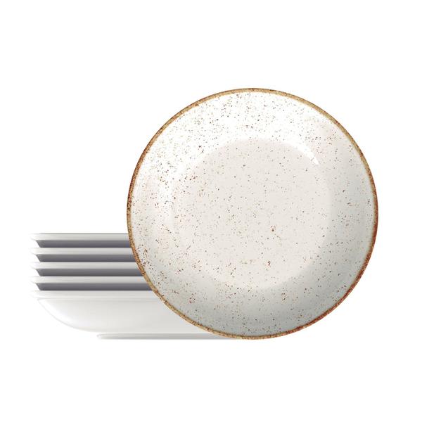 Kit Prato Fundo Tramontina Rústico Marrom Porcelana Decorada 22cm 6pçs Imagem de Kit Prato Fundo Tramontina Rústico Marrom Porcelana Decorada 22cm 6pçs