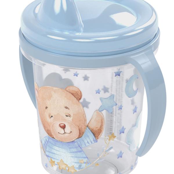 Imagem de Kit Prato Térmico Infantil com Ventosa Caneca com alça Urso Azul