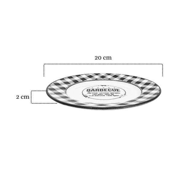 Imagem de Kit Pratos De Sobremesa Barbecue 20cm Xadrez Com 6 Unidades