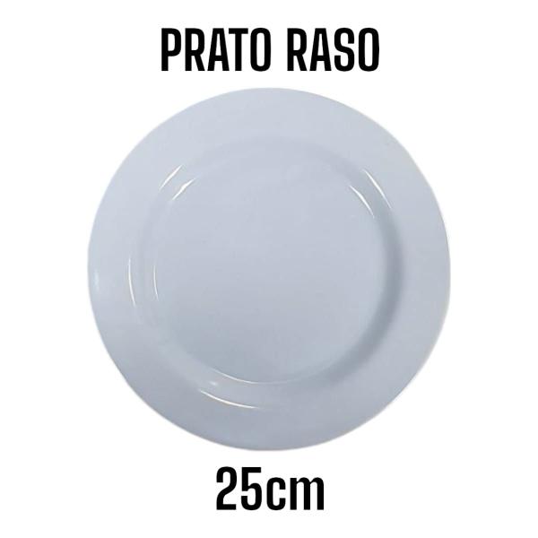 Imagem de Kit Pratos Melamina Branco Grande Raso & Pequeno Sobremesa