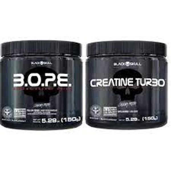 Imagem de Kit Pré Treino Bope Limão (150g) + Creatina Turbo (150g) - Black