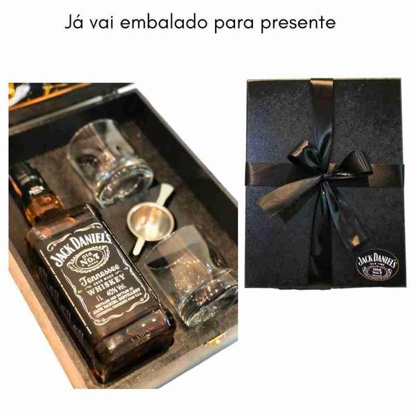 Imagem de Kit Premium Box Whisky Jack Daniels 1Lt + 2 Copos + Dosador