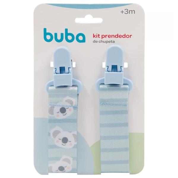 Imagem de Kit Prendedor Chupeta Buba C/2 +3m Azul Coala 14497