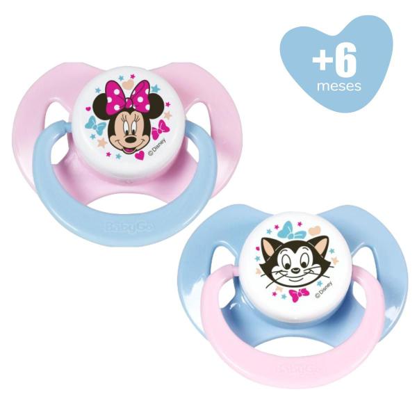 Imagem de Kit Prendedor com Fita e Chupetas Disney Baby com Capuz de Proteção Bico Silicone Ortodôntico +6 meses 