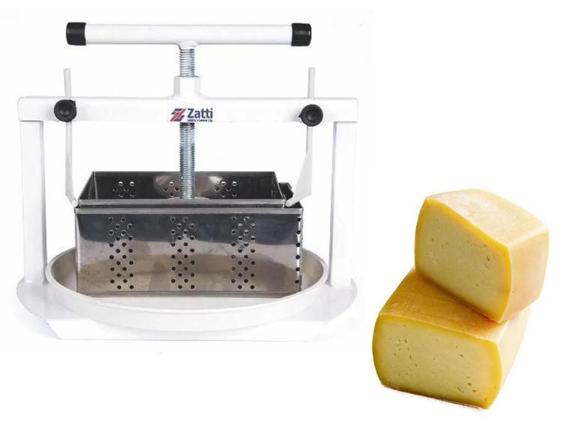 Imagem de Kit Prensa de Queijo Retangular Zatti + 2 Formas Inox 1kg / 500g