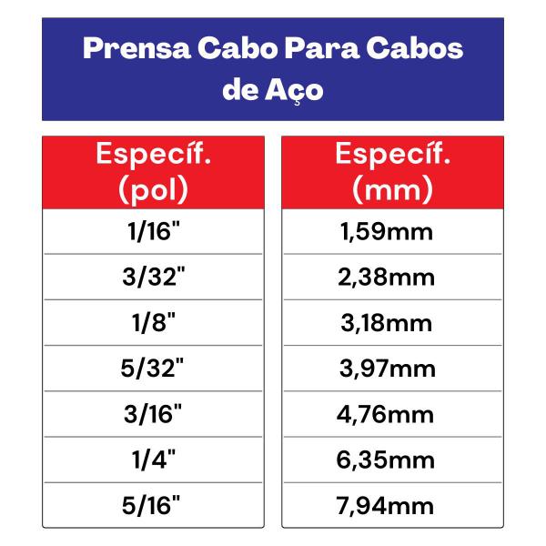 Imagem de Kit Prensa Para Cabos de Aço 5/16'' - 11,0006 (Com 10 Unidades) - Nord