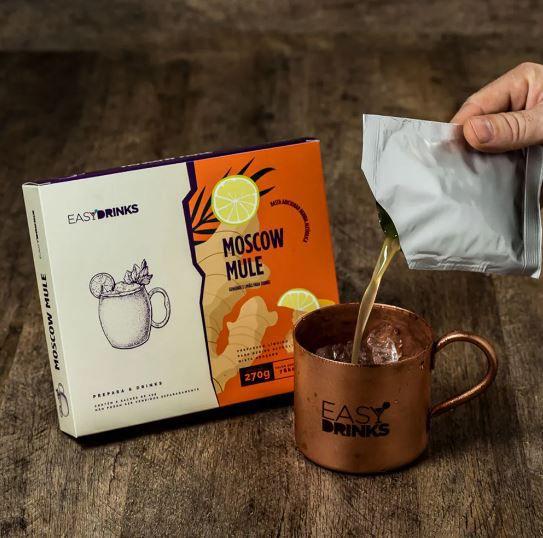 Kit Preparado Moscow Mule Sache E Espuma Gengibre EasyDrinks - EASY DRINKS Imagem de Kit Preparado Moscow Mule Sache E Espuma Gengibre EasyDrinks