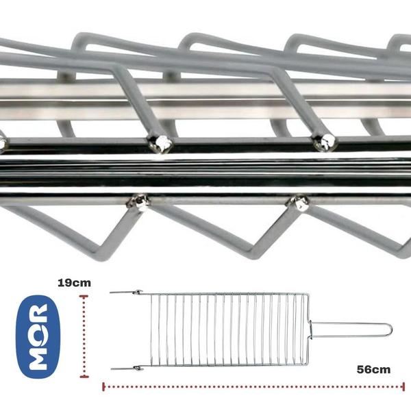 Imagem de Kit Preparo Churrasco 6pcs Churrasqueira Grelha Espetos 65cm Simples e Duplo Tabua de Corte