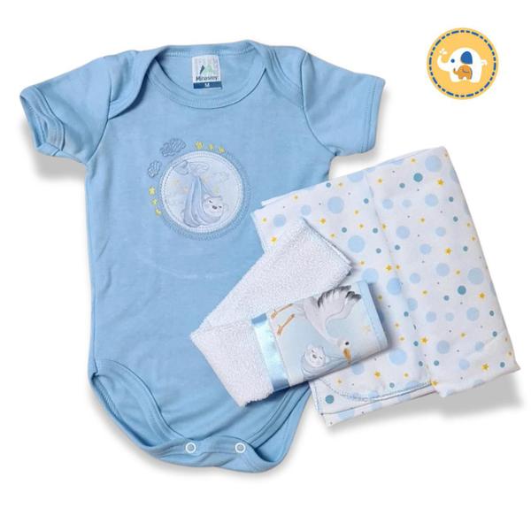 Imagem de Kit Presente Bebe Naninha e Manta Soft 2 Peças Menino Balões