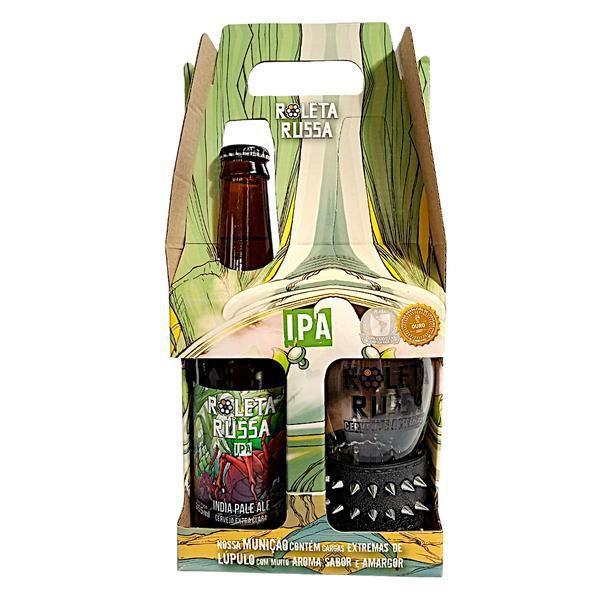 Imagem de Kit Presente Cerveja Roleta Russa Ipa 355Ml + Copo 320Ml