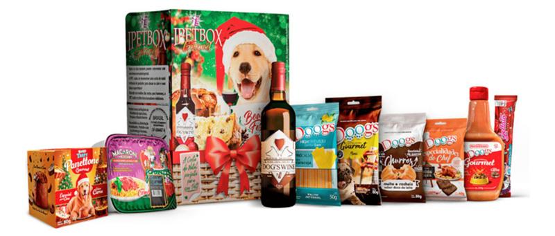 Imagem de Kit Presente Cesta de Natal Gourmet Para Cachorro Doogs Box Petisco Cães