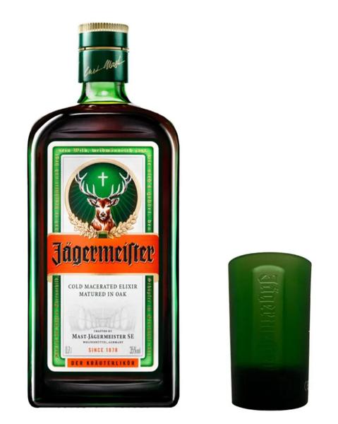 Imagem de Kit presente com 1 garrafa do Jagermeister 700ml mais 1 copo shot porcelana exclusivo da marca.