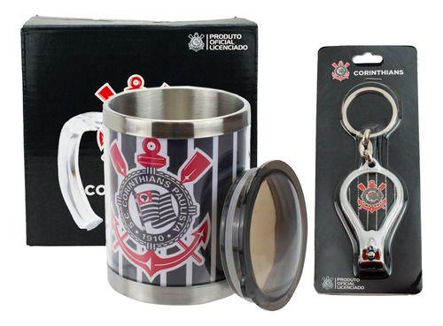 Imagem de Kit Presente Corinthians Caneca Térmica e Chaveiro Cortador