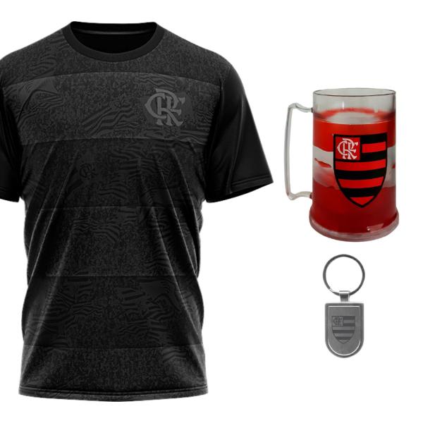 Kit Presente Flamengo - Camisa / Caneca / Chaveiro Oficial - Cor Preto Imagem de Kit Presente Flamengo - Camisa / Caneca / Chaveiro Oficial - Cor Preto