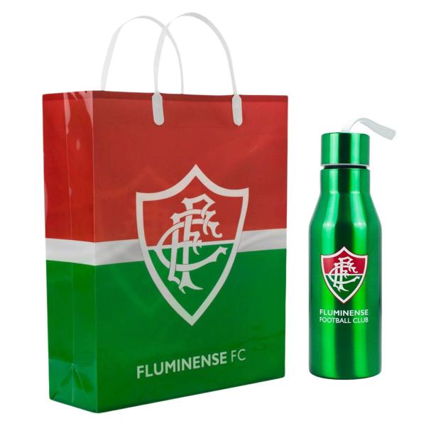 Imagem de Kit Presente Garrafa Inox 600 ML Sacola Torcedor  Fluminense