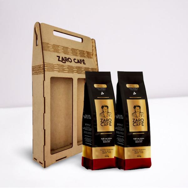 Kit Presente Zaro Café Especial Moderado Grãos 1kg Imagem de Kit Presente Zaro Café Especial Moderado Grãos 1kg