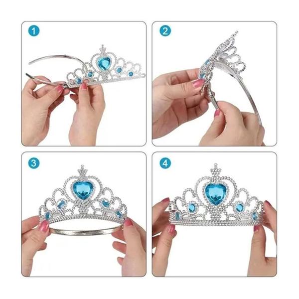 Imagem de Kit Princesa do Gelo com Tiara, Varinha e Trança