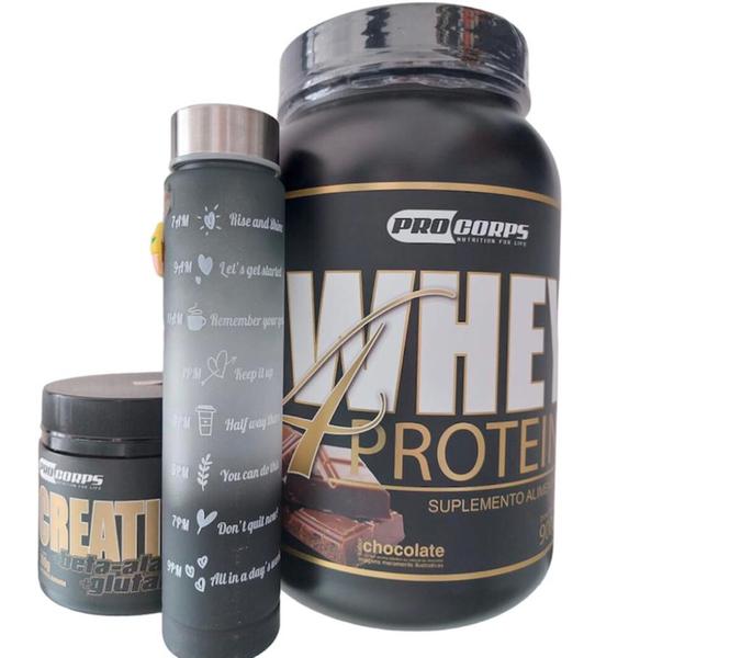 Imagem de Kit Pro corps - Whey protein de chocolate + creatina 100g + ômega