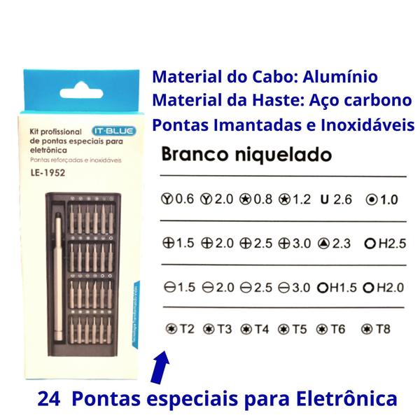 Imagem de Kit Profissional 24 Pontas Especias Para Eletrônica Celular