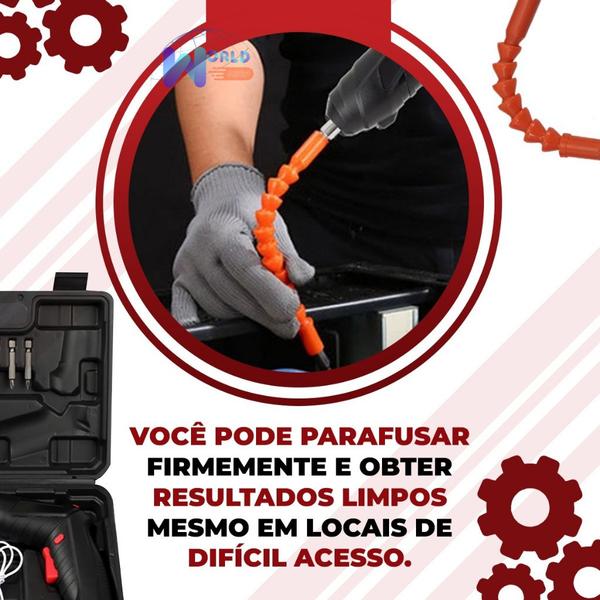 Imagem de Kit Profissional de Parafusadeira Furadeira Portátil USB Bivolt