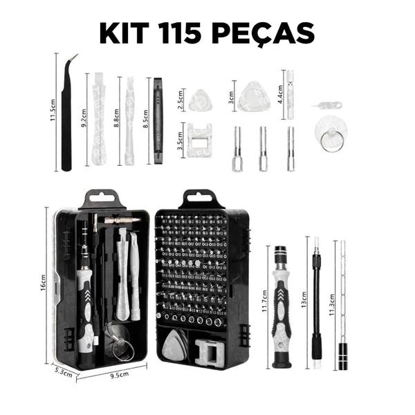 Imagem de Kit Profissional Multi Uso Ferramenta Reparo Limpeza 115 Pcs