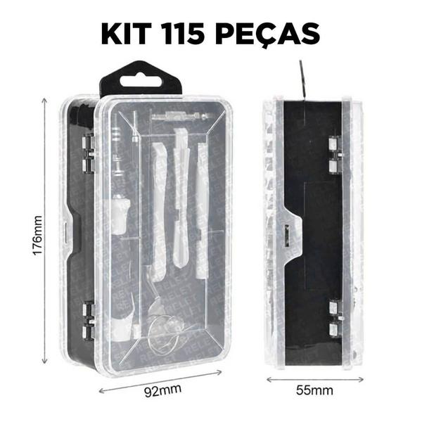 Imagem de Kit Profissional Multi Uso Ferramenta Reparo Limpeza 115 Pcs